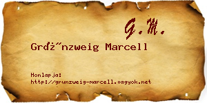 Grünzweig Marcell névjegykártya